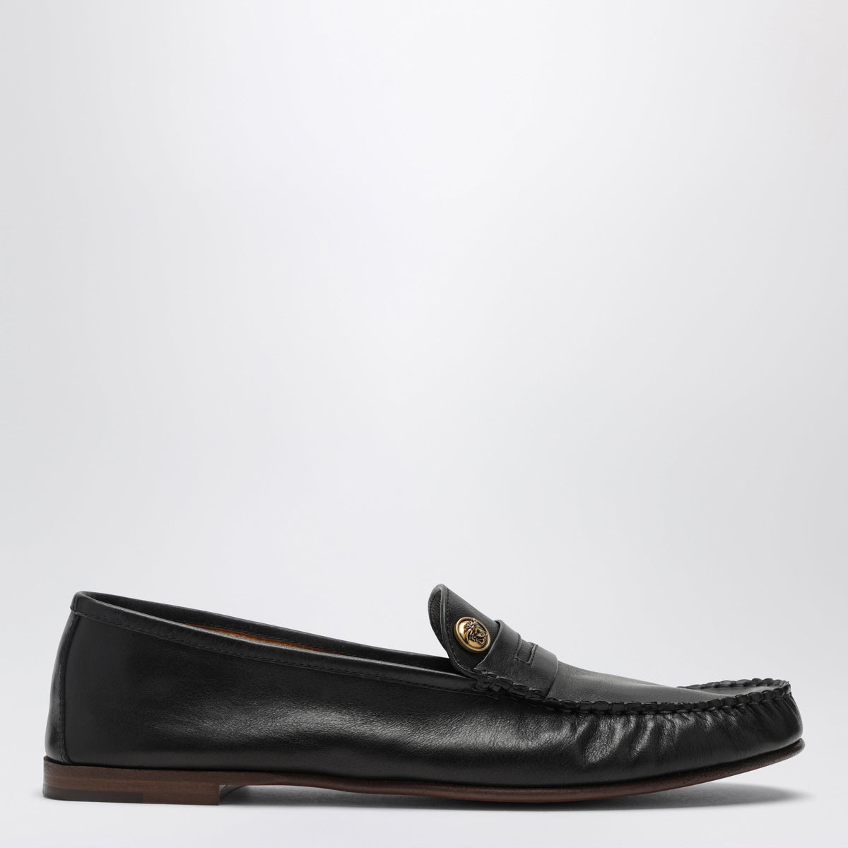 Versace Black Guanto Loafers In Calf Leather Men VERSACE