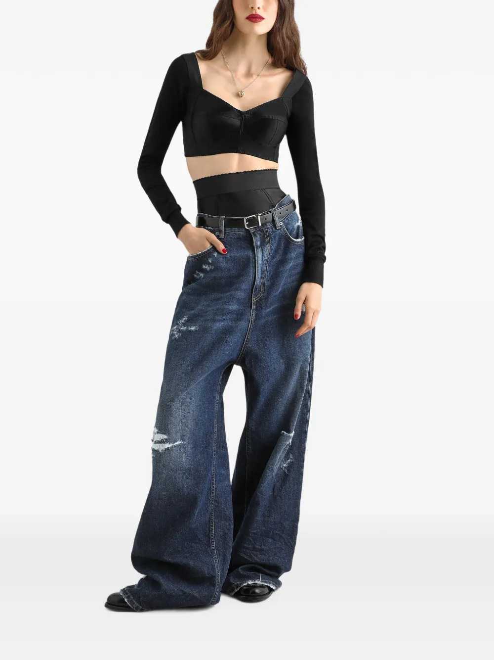 Dolce & Gabbana Women Distressed-Effect Denim Trousers DOLCE & GABBANA