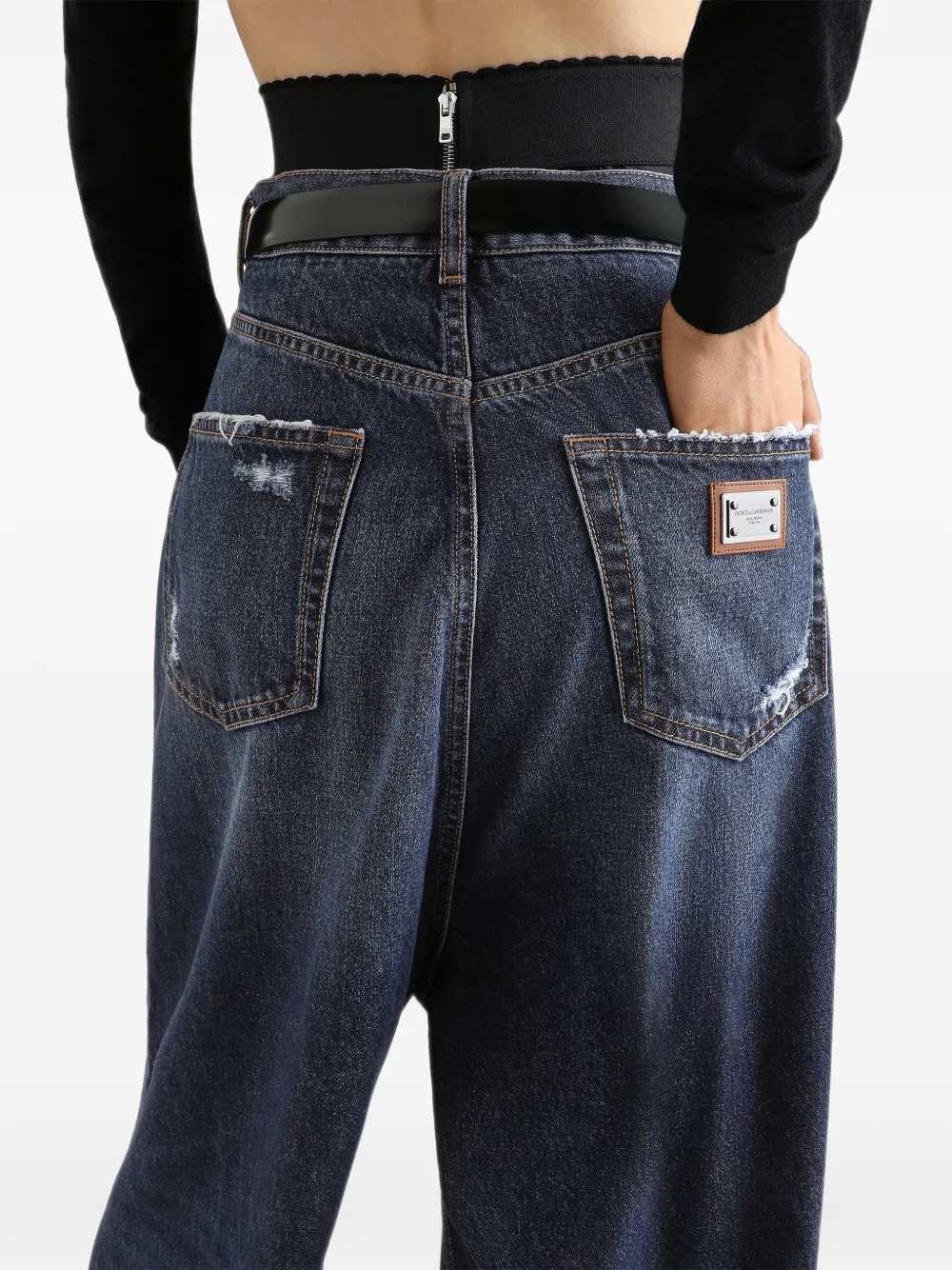Dolce & Gabbana Women Distressed-Effect Denim Trousers DOLCE & GABBANA