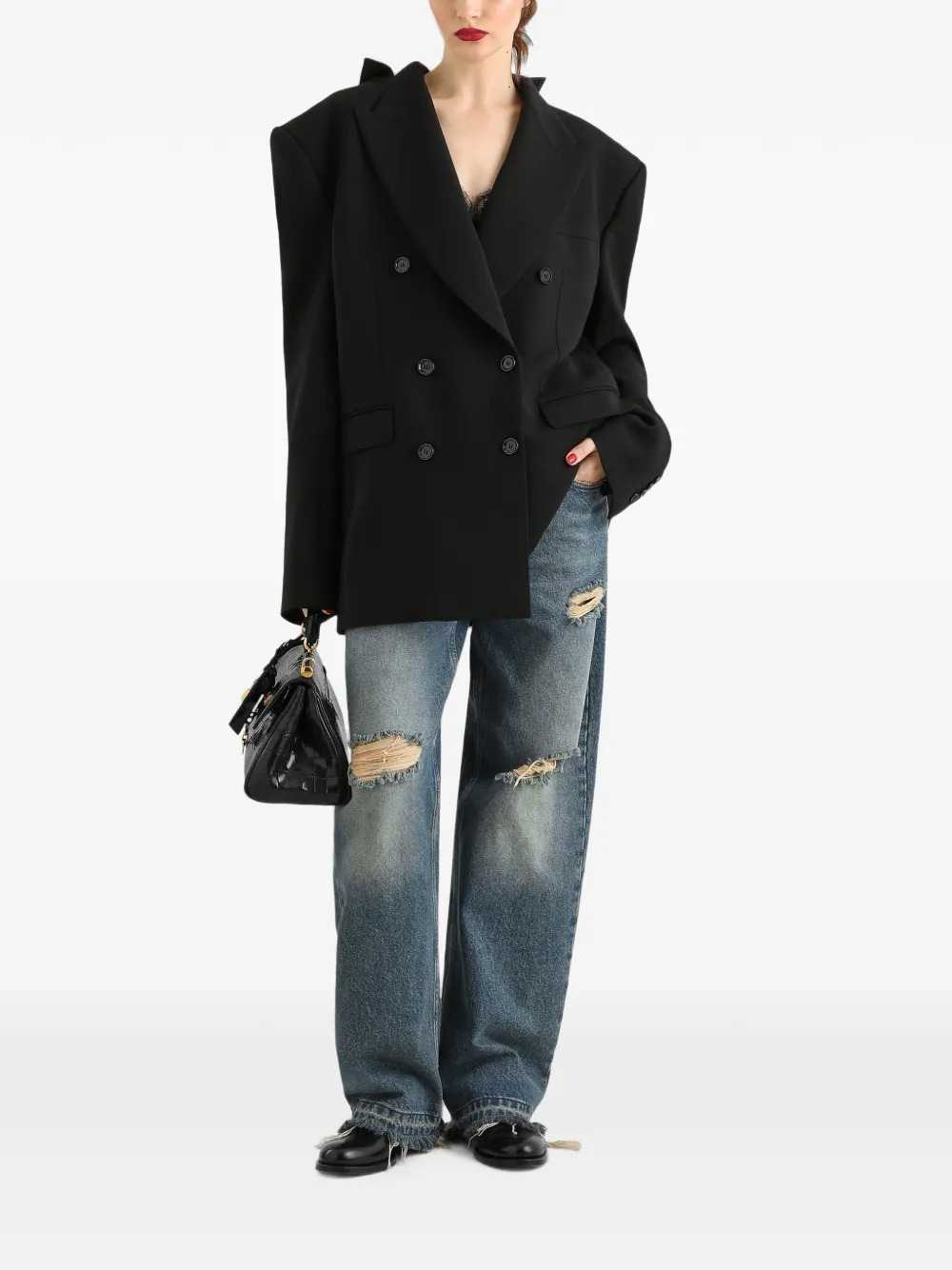Dolce & Gabbana Women Double-Breasted Wool Gabardine Jacket DOLCE & GABBANA