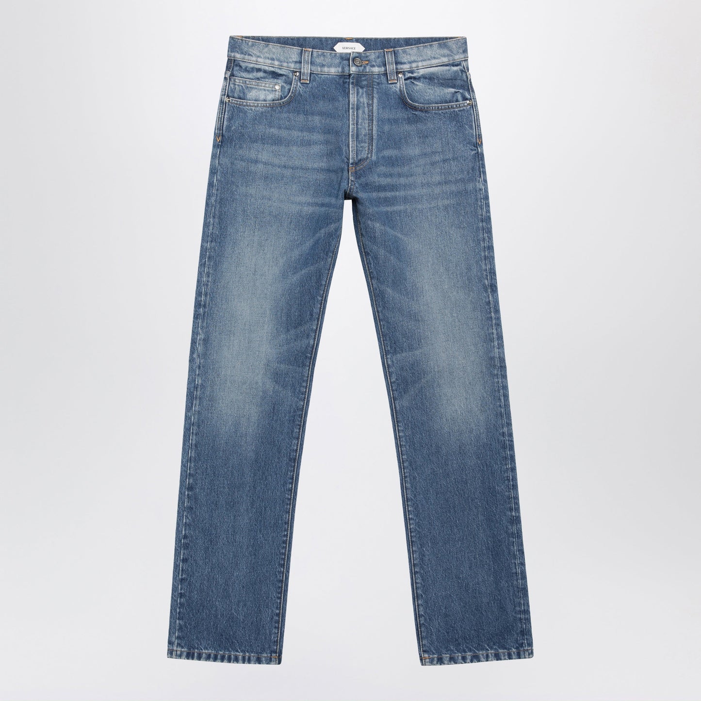 Versace Medium Blue Washed Jeans Men VERSACE