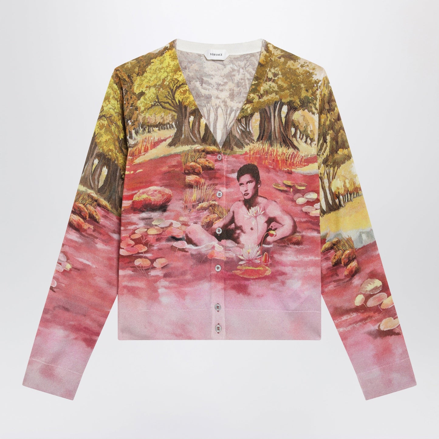 Versace Printed Silk Knit Cardigan Women VERSACE