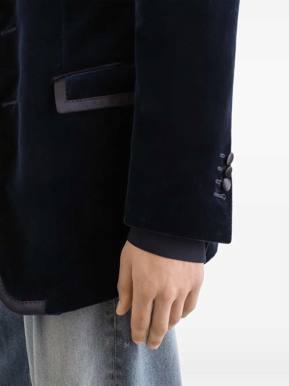 Dolce & Gabbana Men Sicilia Single-Breasted Velvet Jacket DOLCE & GABBANA