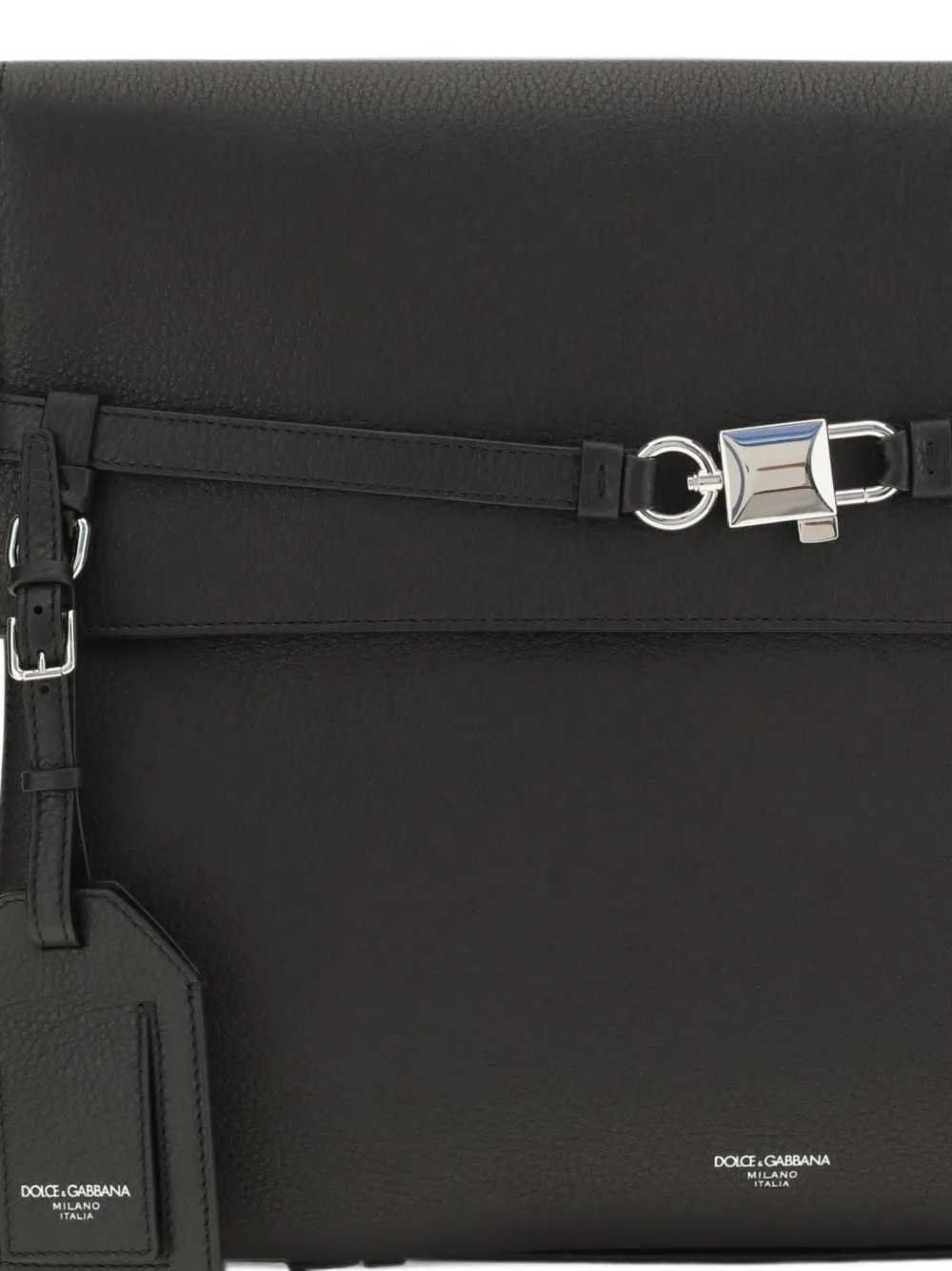 Dolce & Gabbana Men Leather Pouch With Padlock Detail DOLCE & GABBANA