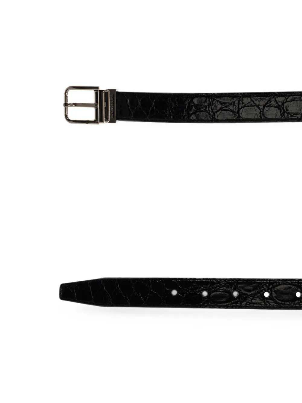 Dolce & Gabbana Men Crocodile-Effect Buckle Belt DOLCE & GABBANA
