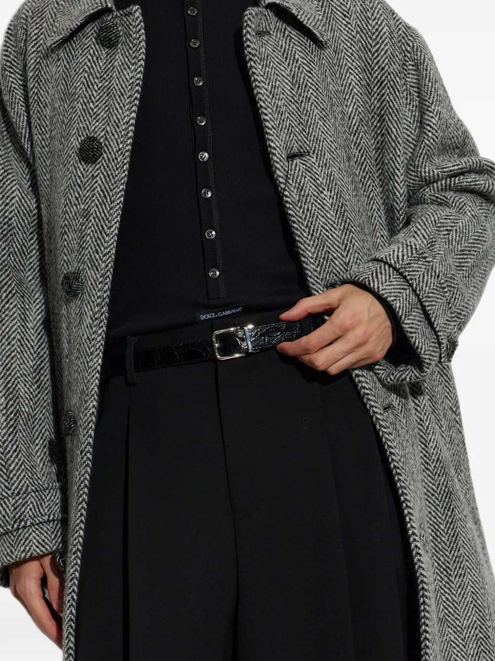 Dolce & Gabbana Men Crocodile-Effect Buckle Belt DOLCE & GABBANA