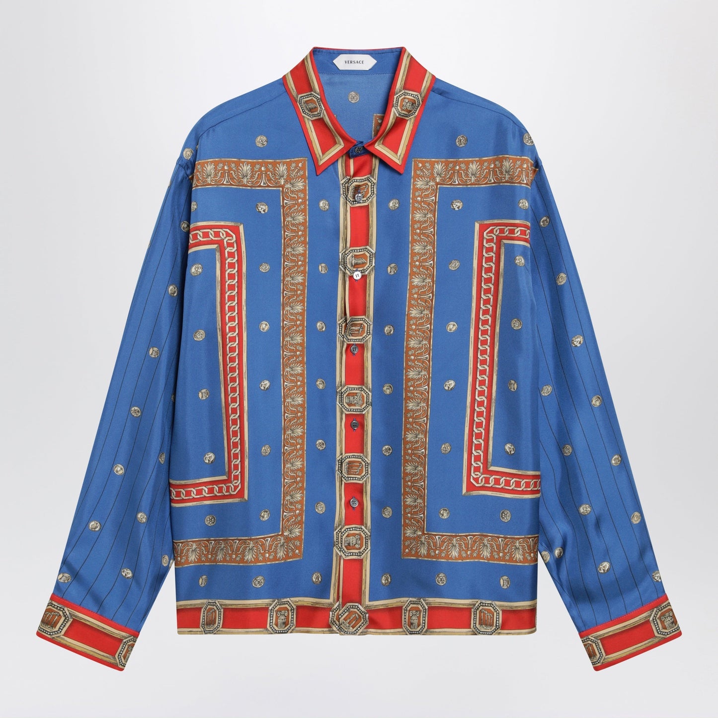 Versace Regular Printed Silk Twill Shirt Men VERSACE