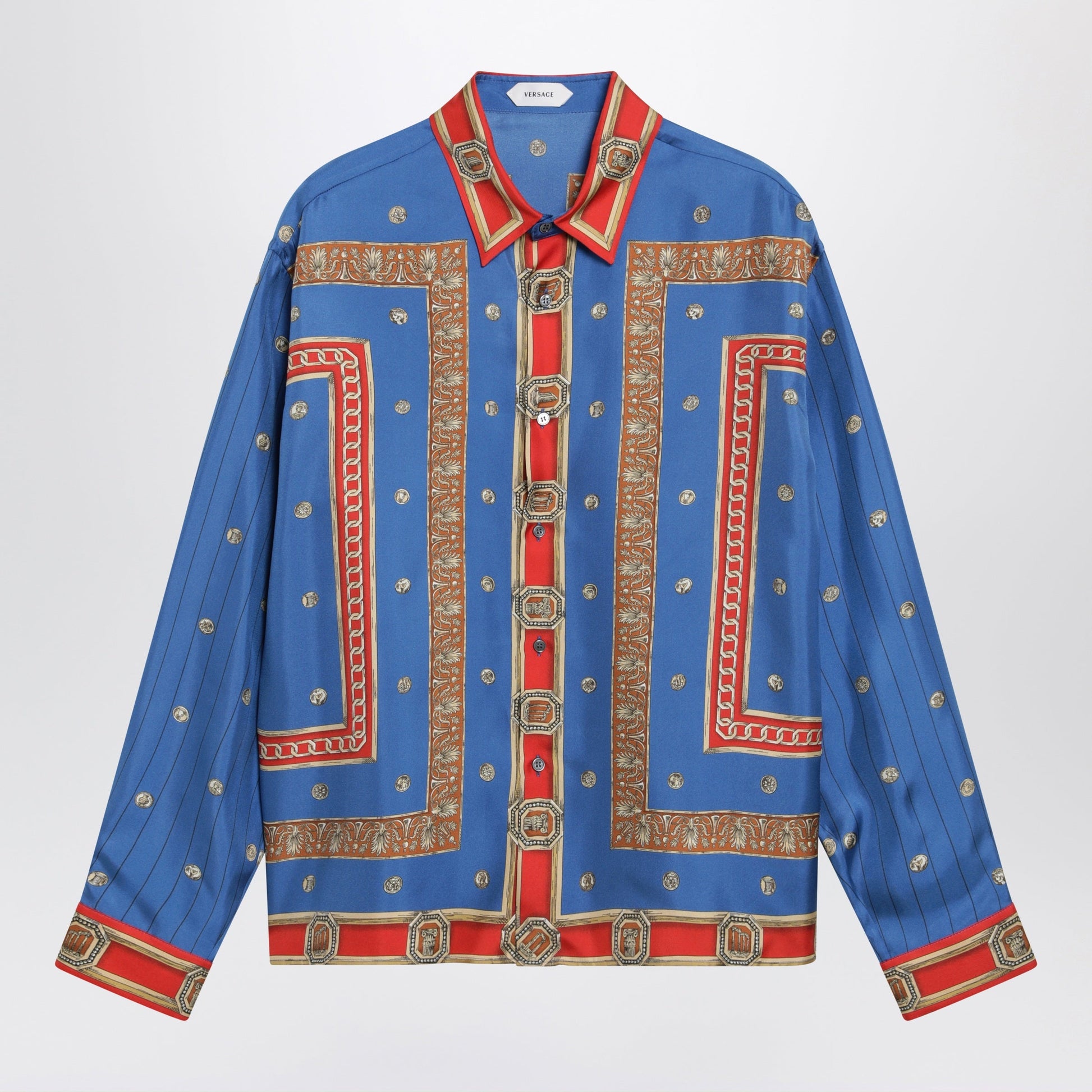 Versace Regular Printed Silk Twill Shirt Men VERSACE