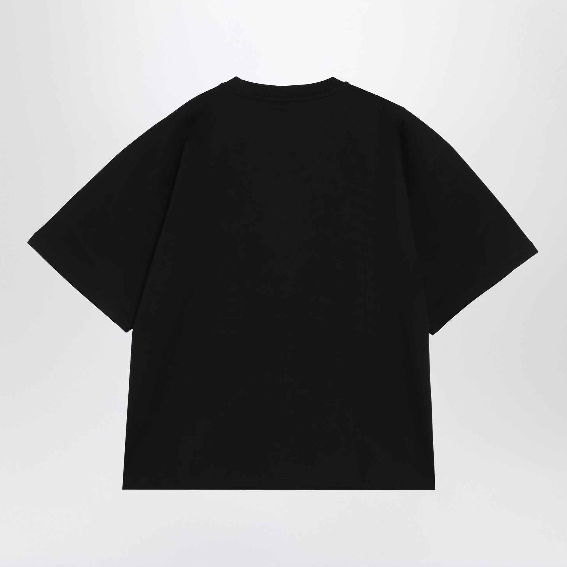 Versace Black Cotton Jersey T-Shirt With Medusa Embroidery Men VERSACE