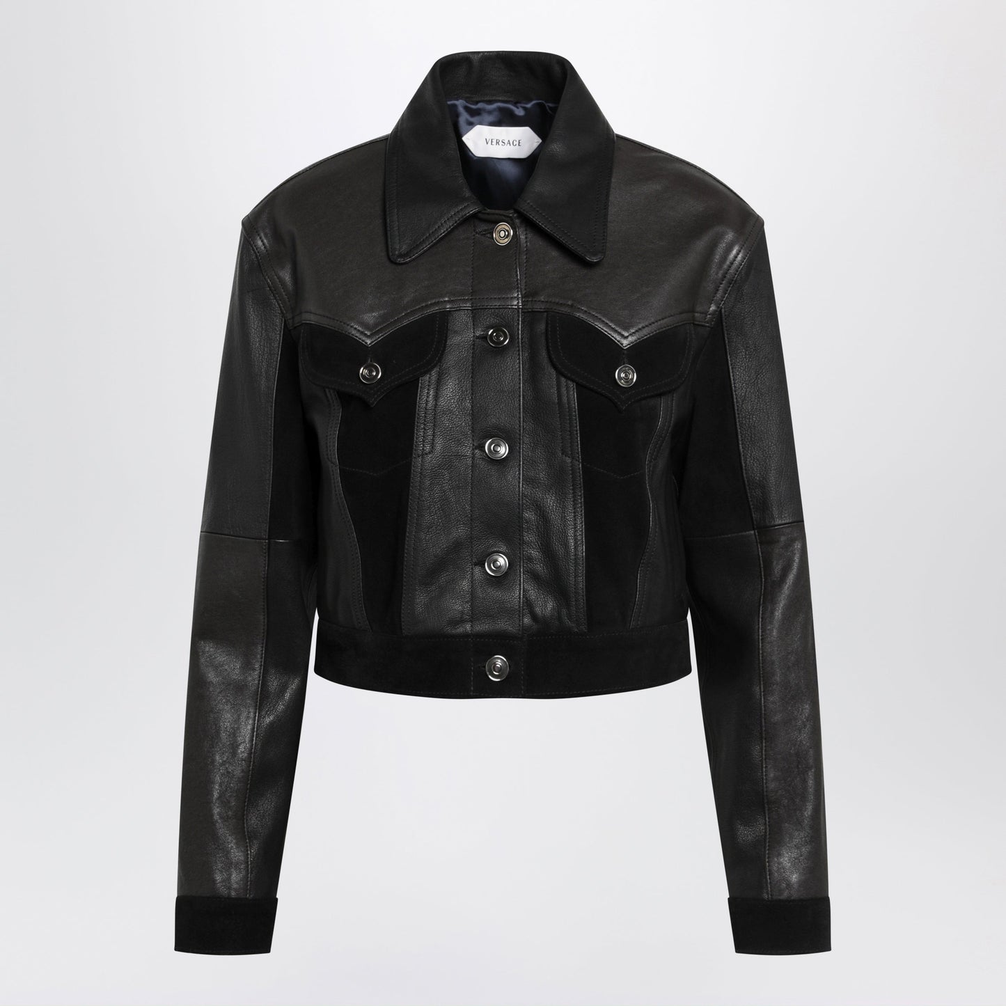 Versace Slim Black Leather Blouson Women VERSACE