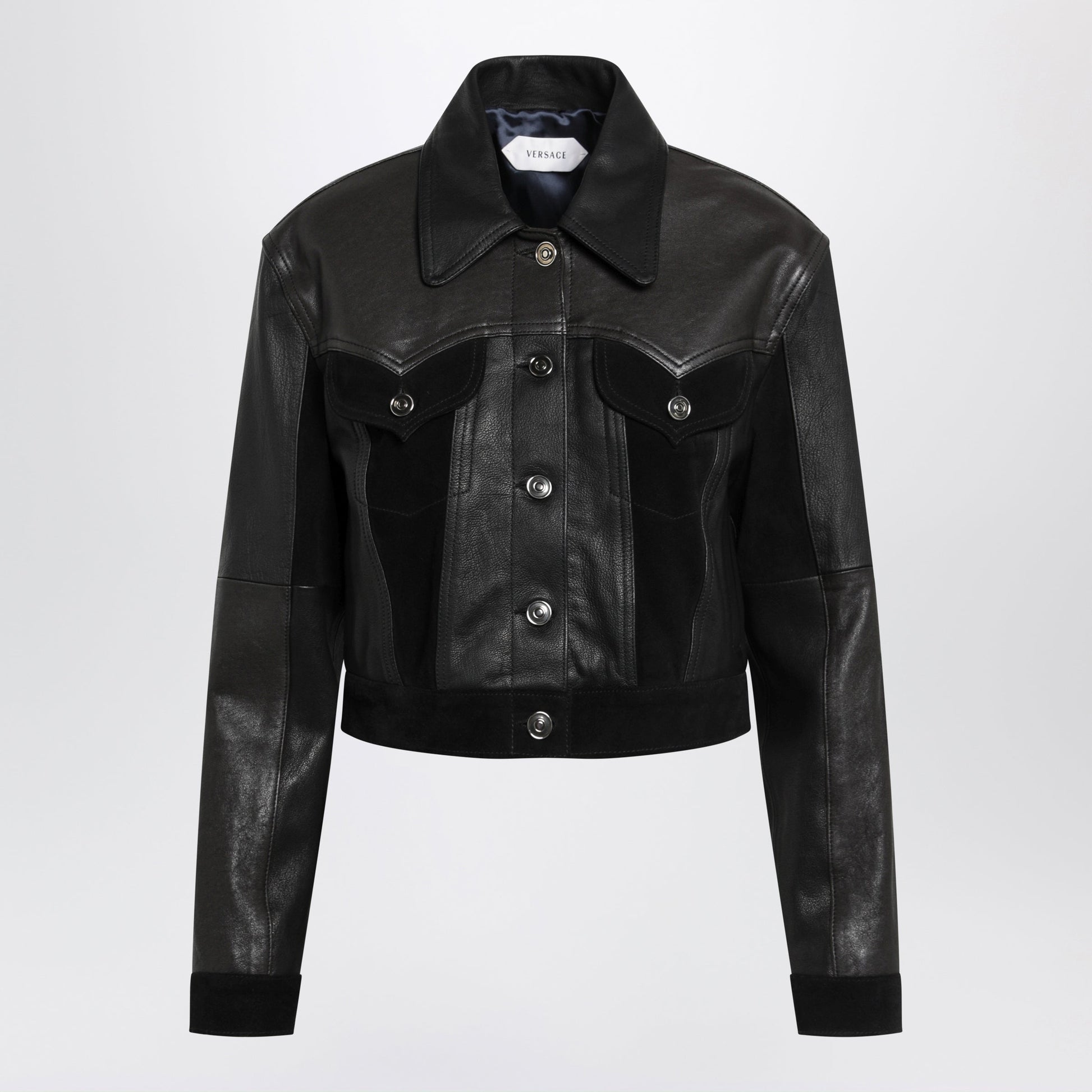 Versace Slim Black Leather Blouson Women VERSACE
