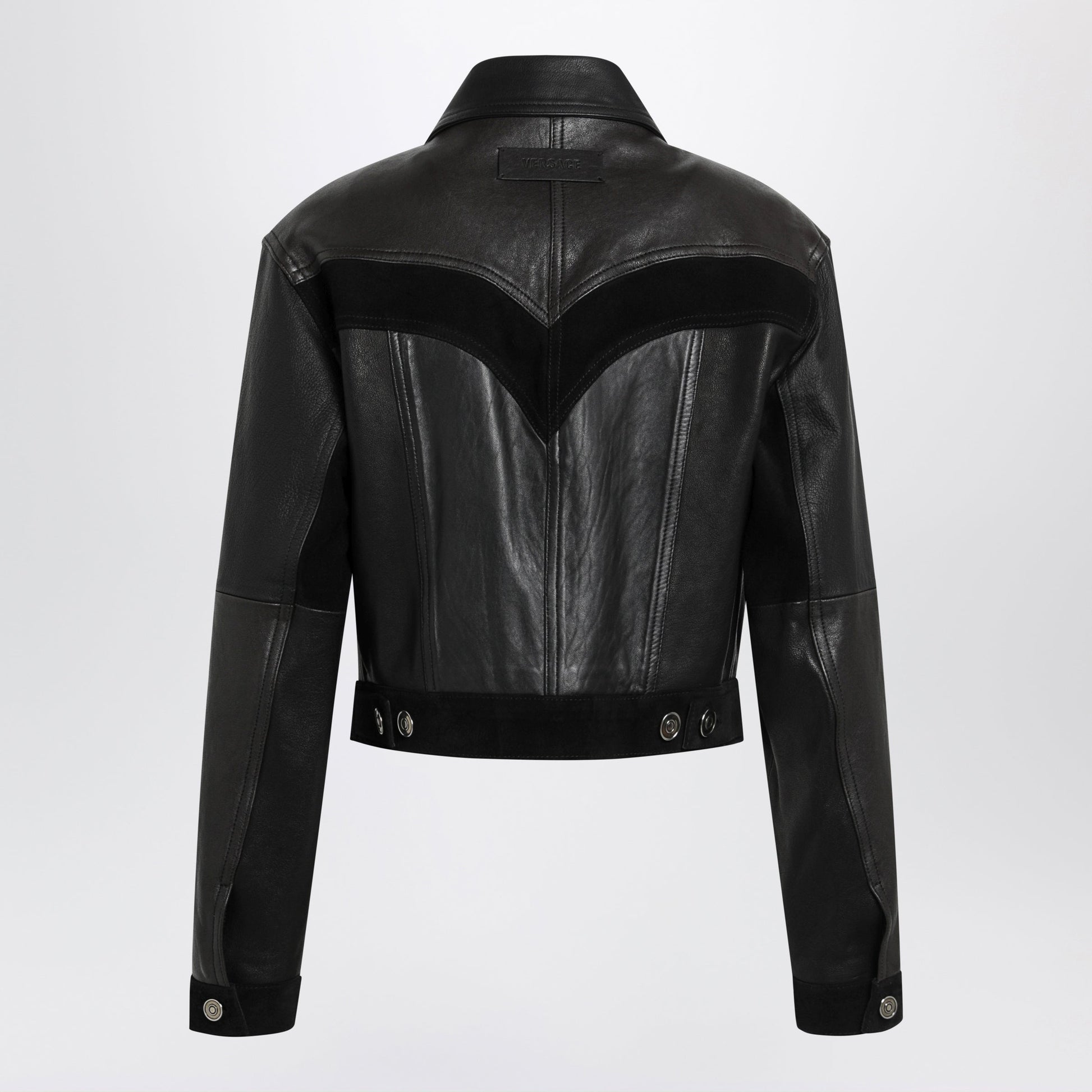 Versace Slim Black Leather Blouson Women VERSACE
