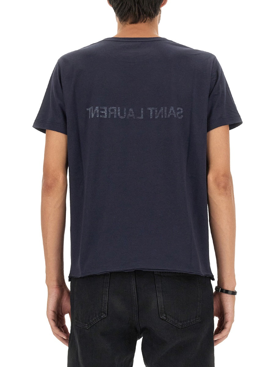 Saint Laurent Men Inverted Logo T-Shirt SAINT LAURENT