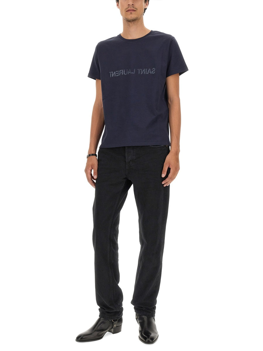 Saint Laurent Men Inverted Logo T-Shirt SAINT LAURENT