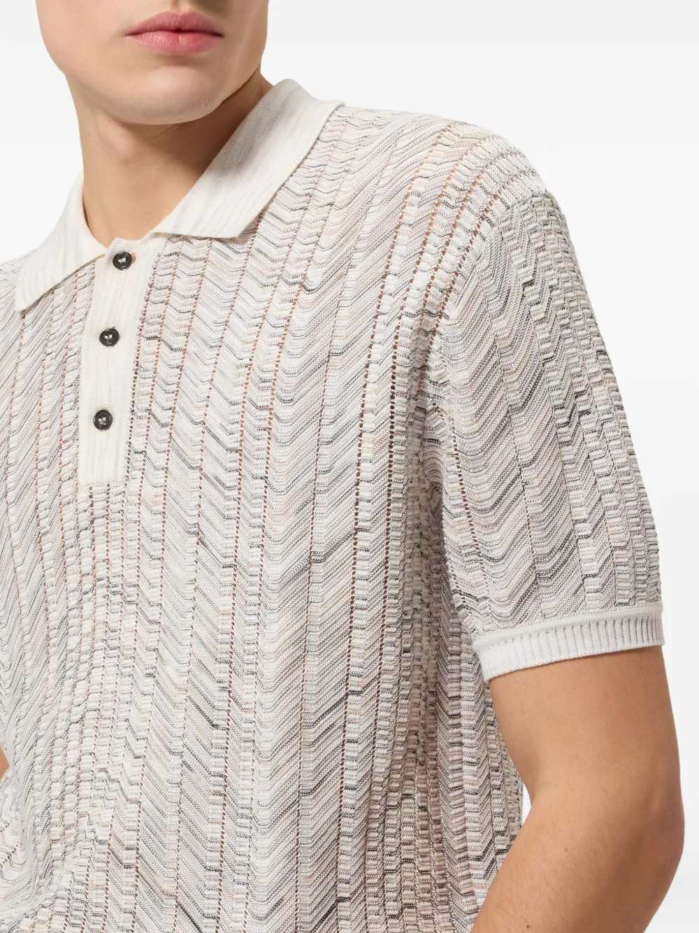 Missoni Men Open-Knit Cotton And Viscose Polo Shirt MISSONI