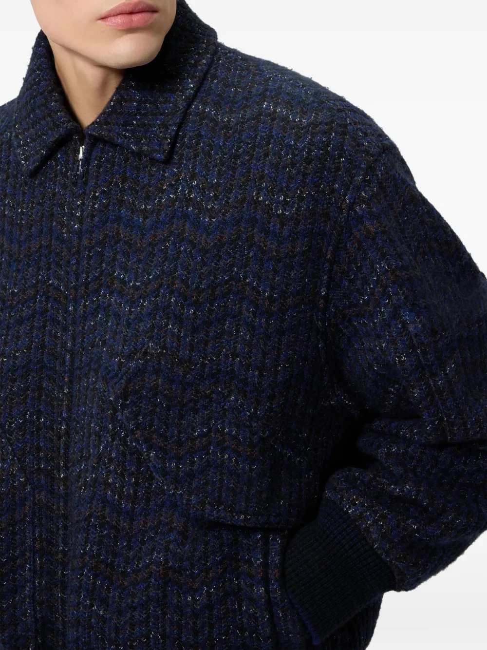 Missoni Men Cashmere Bomber Jacket With Pockets MISSONI