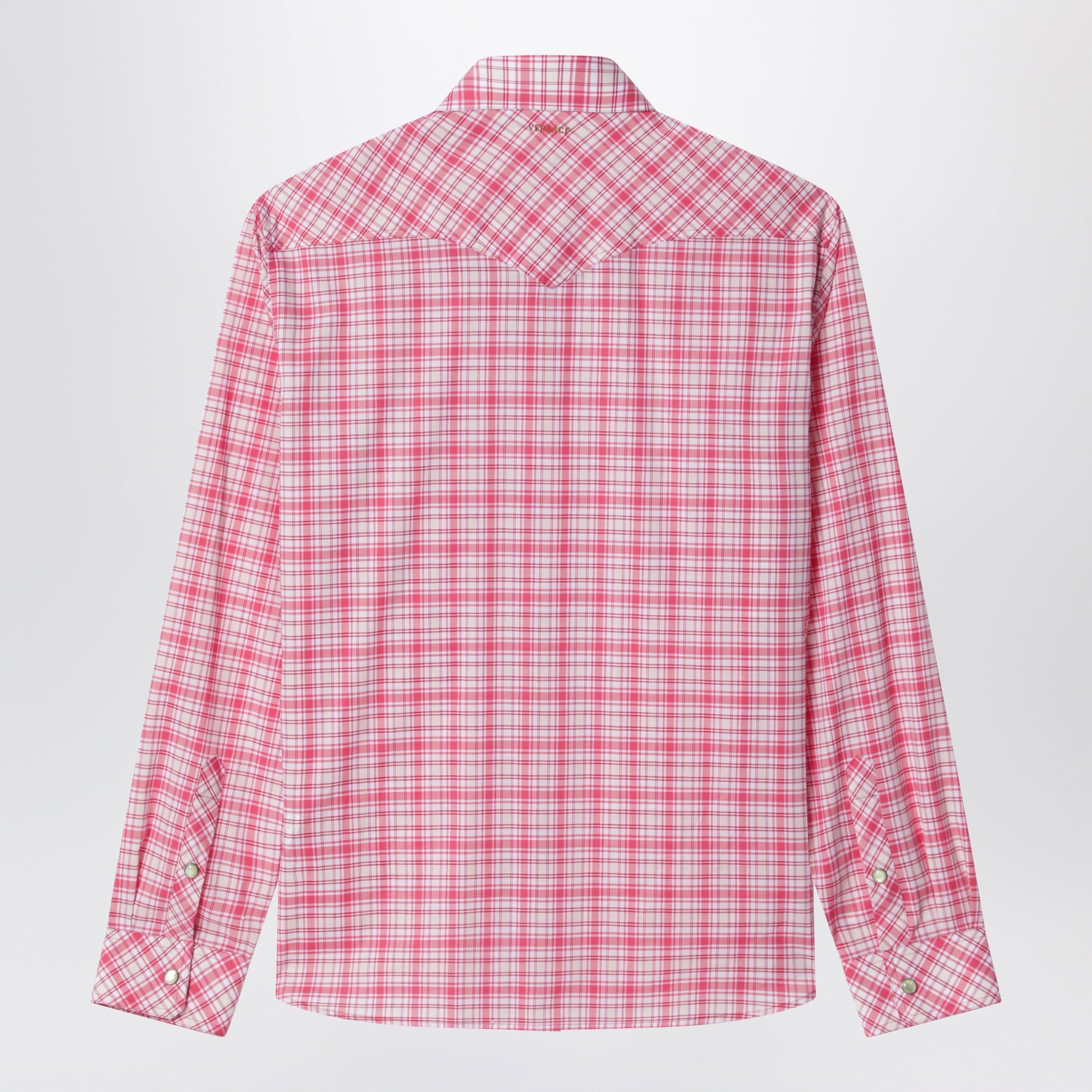 Versace Slim-Fit Cotton Poplin Check Shirt Men VERSACE