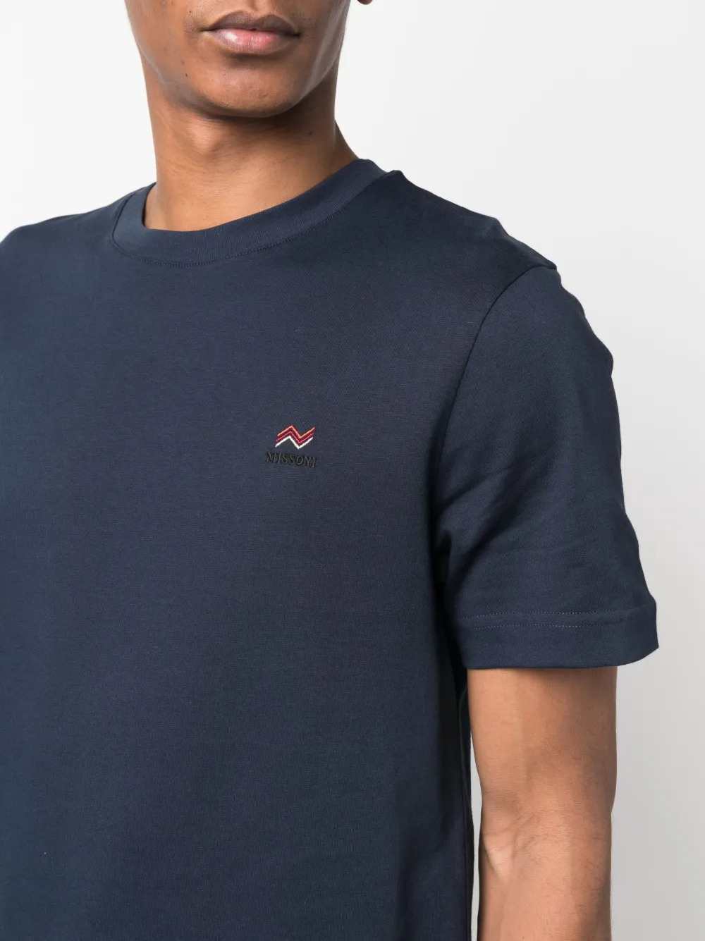 Missoni Men Embroidered Logo Cotton Crew-Neck T-Shirt MISSONI