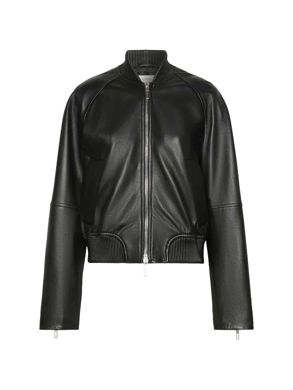 Sportmax Women Nappa Leather Bomber Jacket - Black SPORTMAX