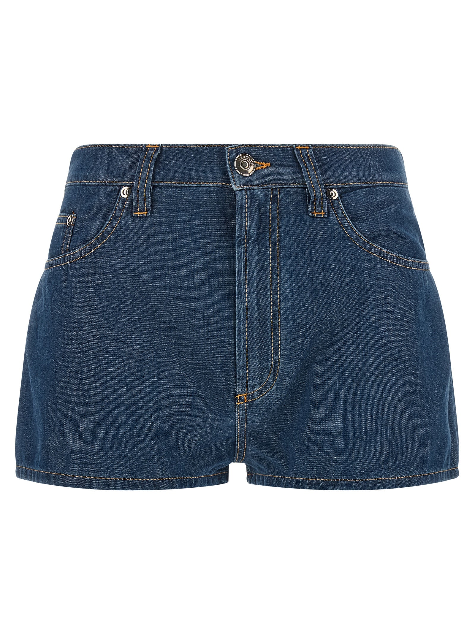 Versace Women Chambray Denim Shorts VERSACE