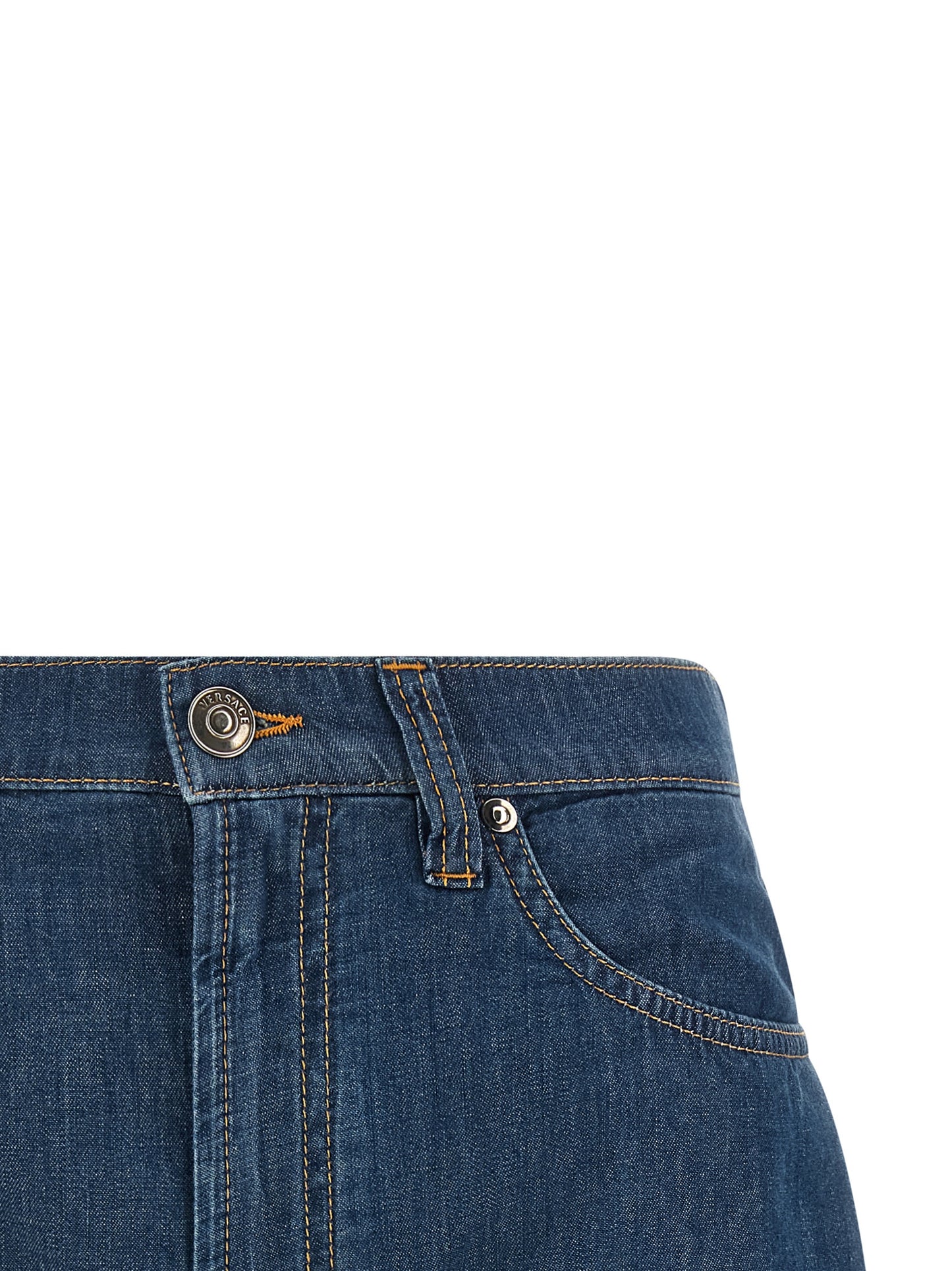 Versace Women Chambray Denim Shorts VERSACE