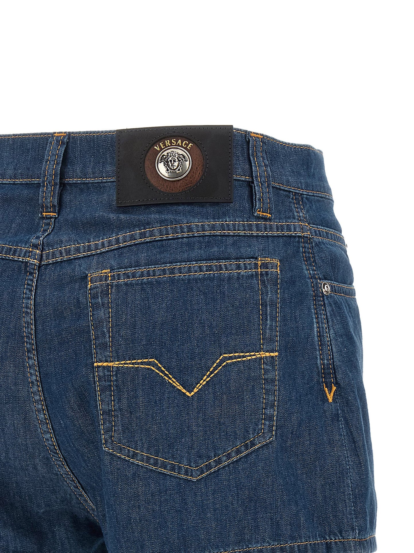 Versace Women Chambray Denim Shorts VERSACE
