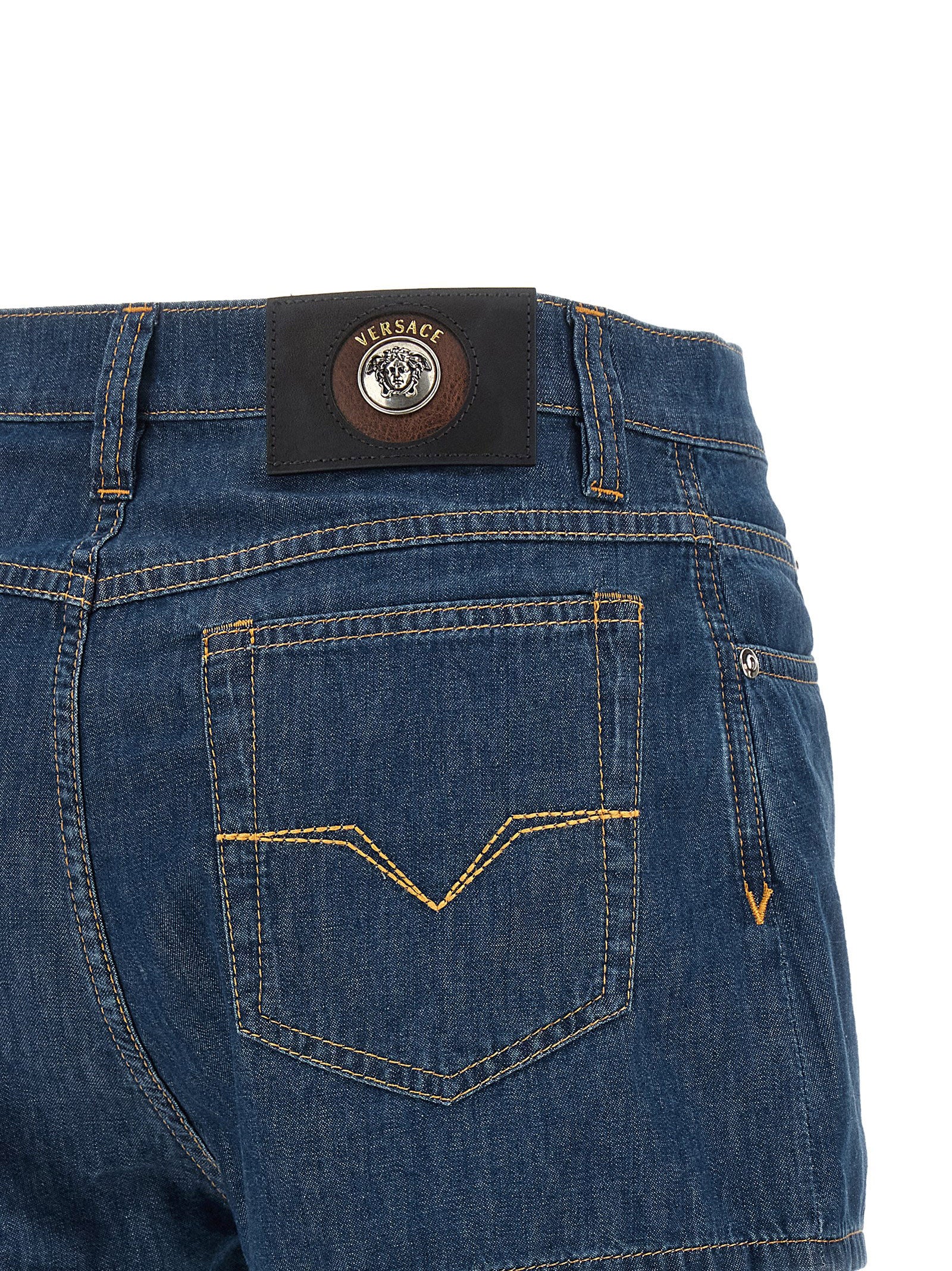 Versace Women Chambray Denim Shorts VERSACE