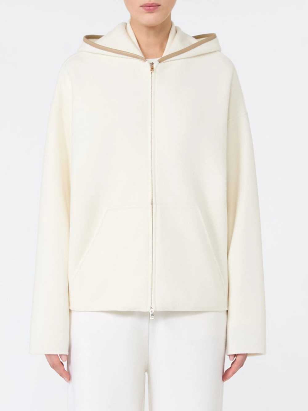 Max Mara Women Wool And Cashmere Jersey Hooded Top - White MAX MARA
