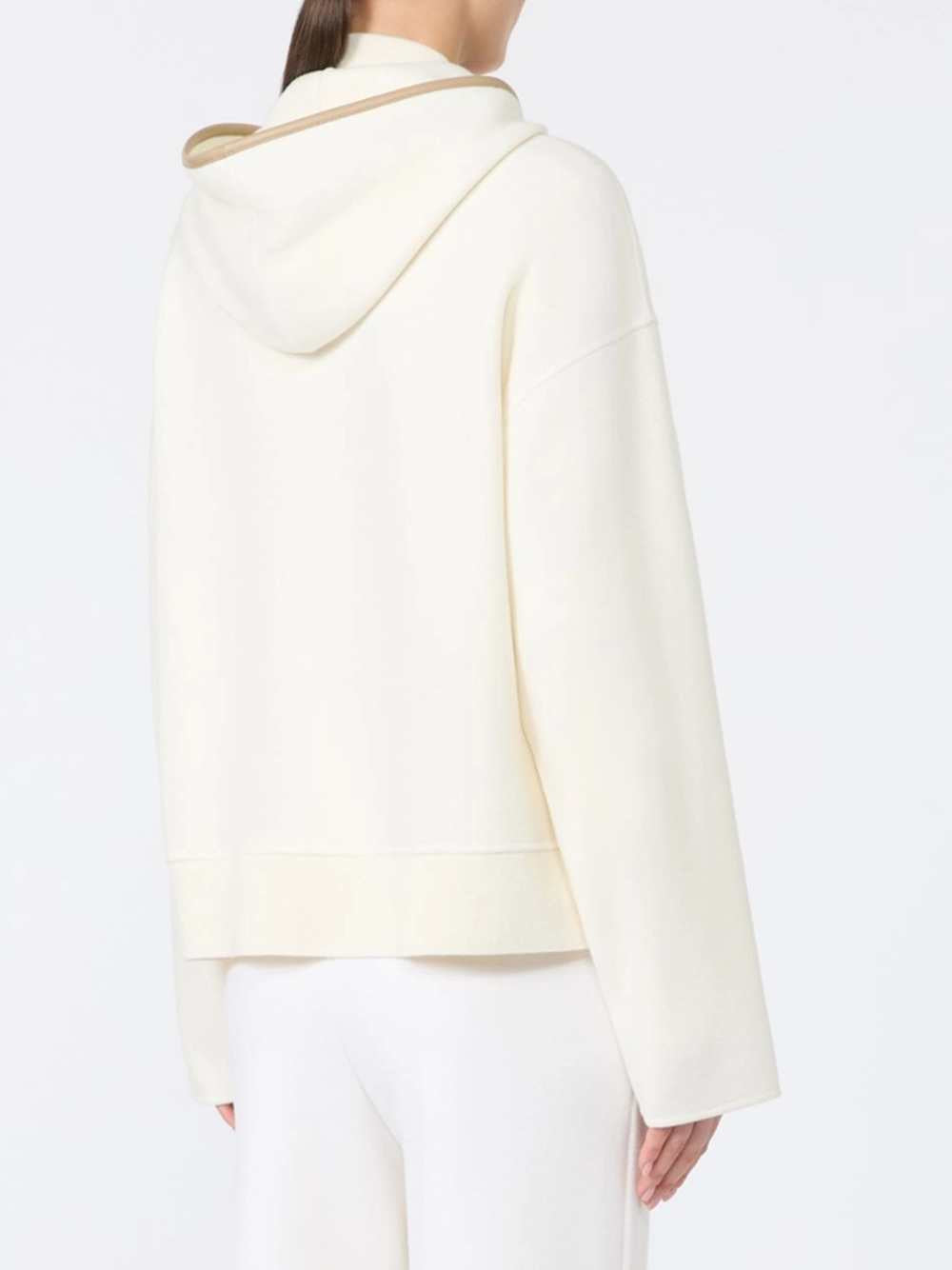 Max Mara Women Wool And Cashmere Jersey Hooded Top - White MAX MARA