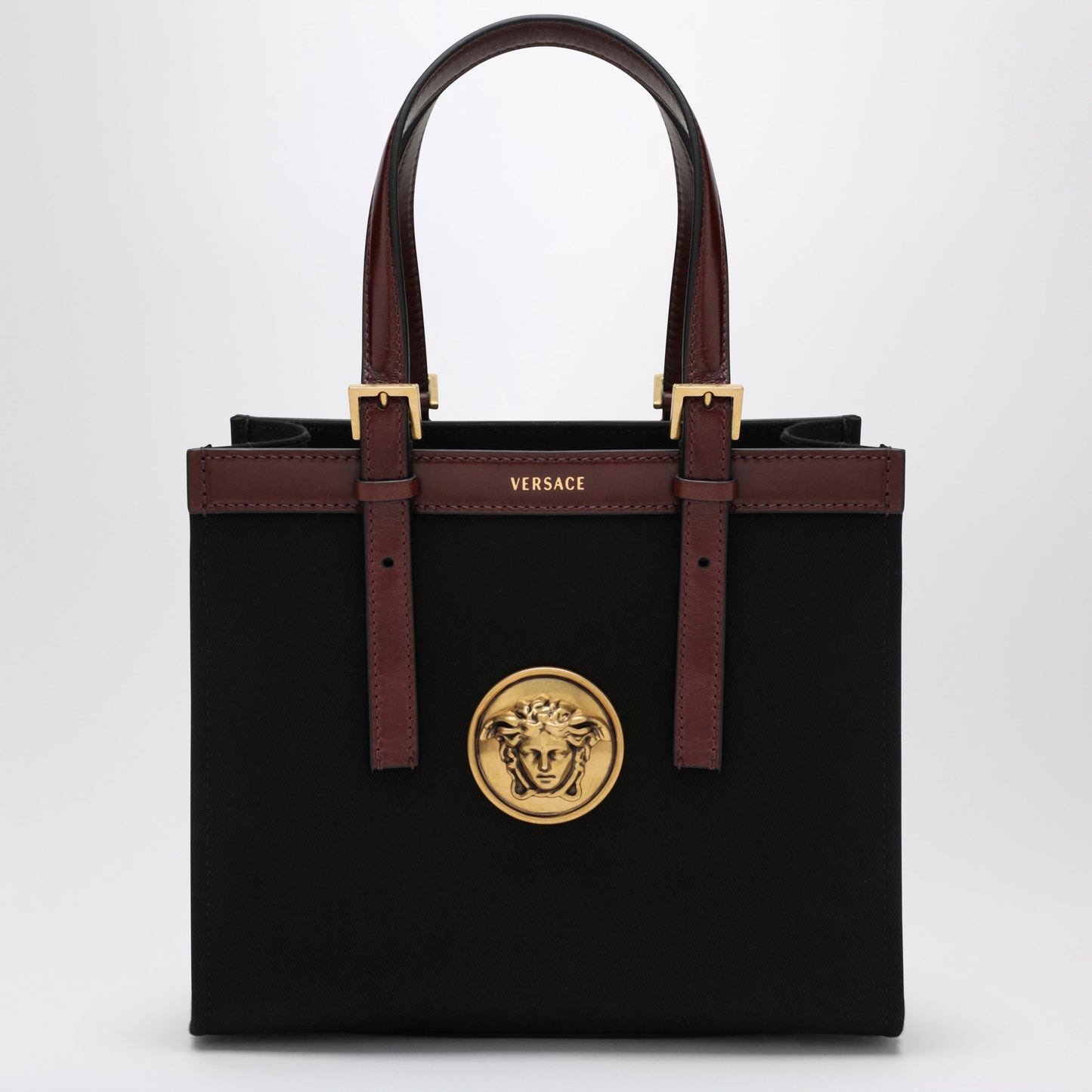 Versace Riviã¨Re Mini Black Canvas Shopper Bag Women VERSACE