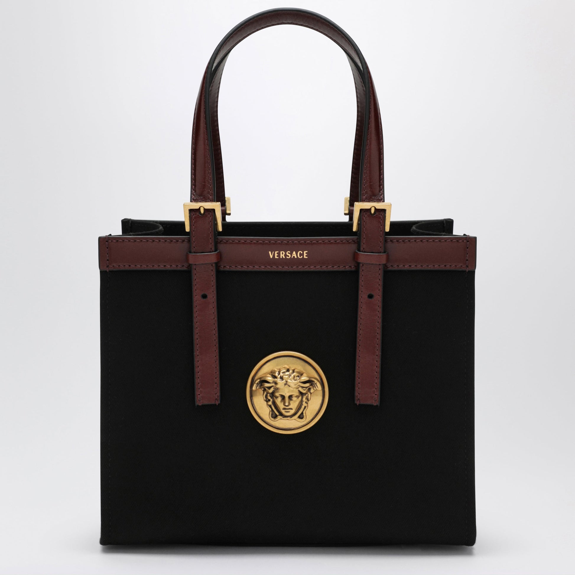Versace Riviã¨Re Mini Black Canvas Shopper Bag Women VERSACE