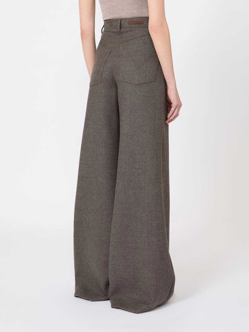 Max Mara Women Wide-Leg Felted Wool Trousers - Brown-Grey MAX MARA