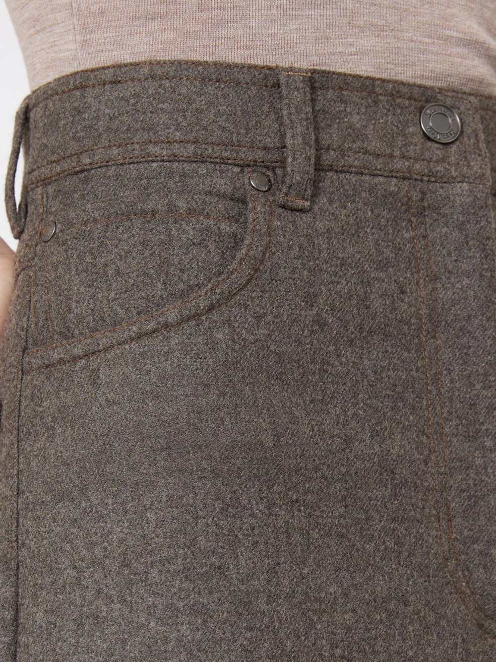 Max Mara Women Wide-Leg Felted Wool Trousers - Brown-Grey MAX MARA