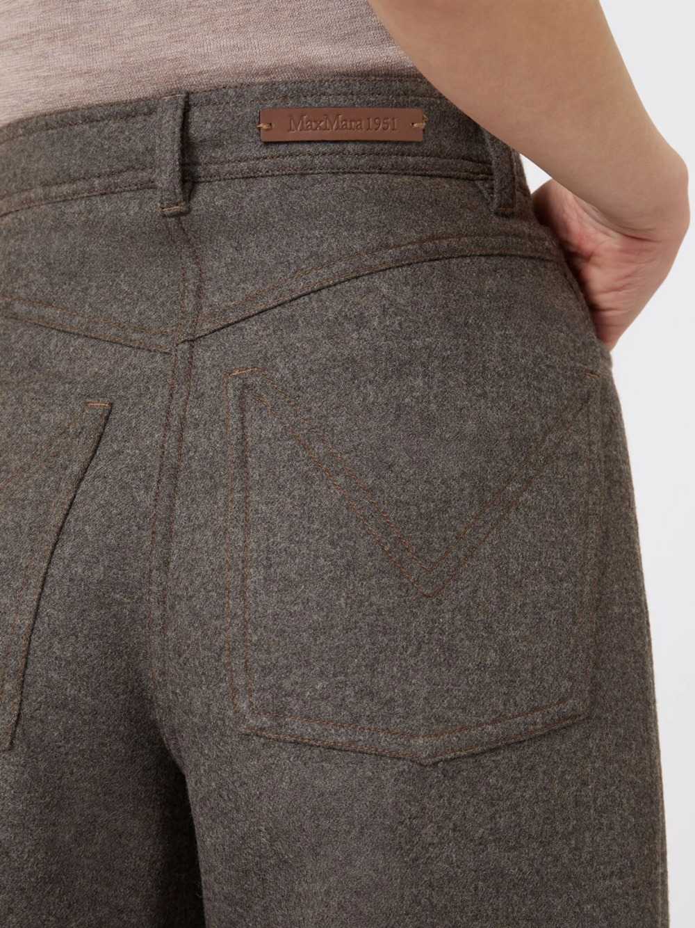 Max Mara Women Wide-Leg Felted Wool Trousers - Brown-Grey MAX MARA
