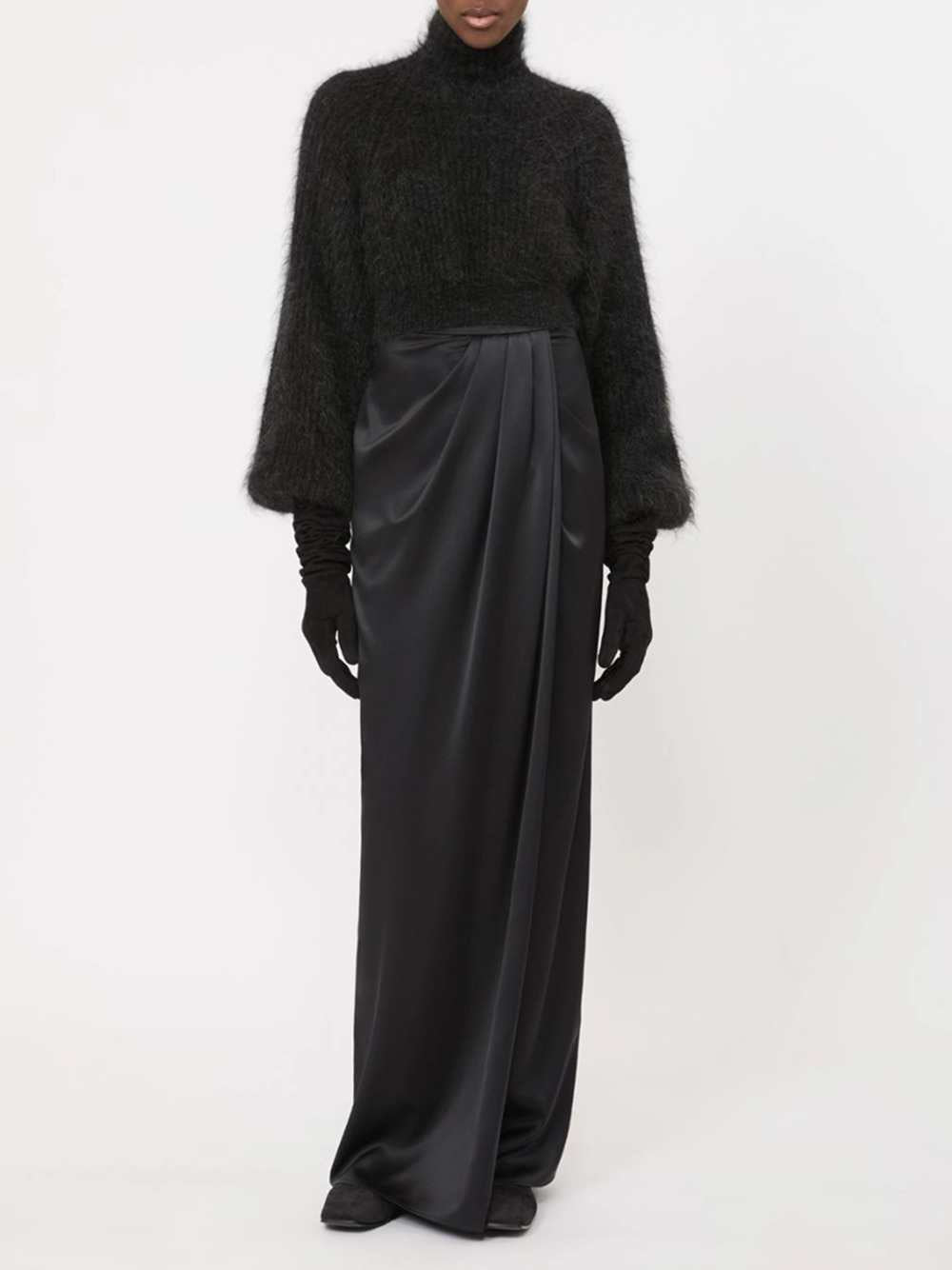 Max Mara Women Mélange Mohair-Blend Knit Top - Anthracite MAX MARA