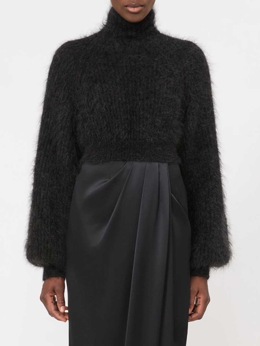 Max Mara Women Mélange Mohair-Blend Knit Top - Anthracite MAX MARA