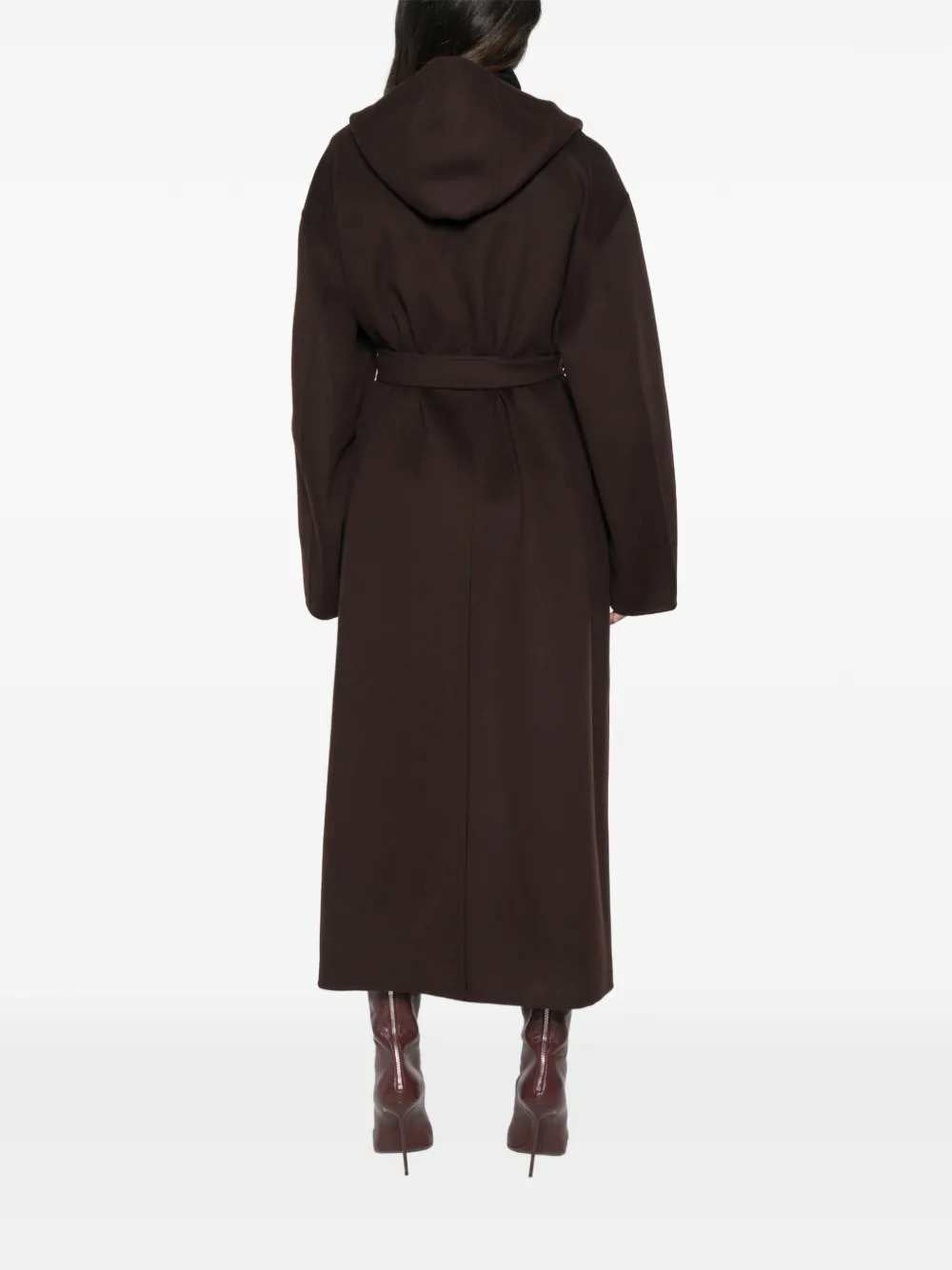 Sportmax Women Hooded Belted Coat SPORTMAX