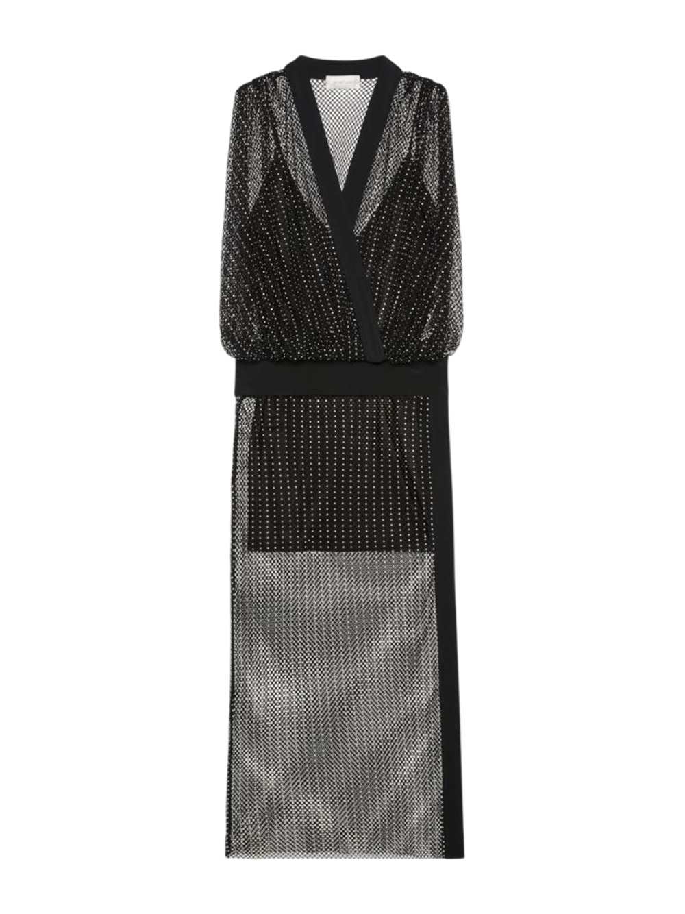 Sportmax Women Long Jersey And Rhinestone Dress - Black SPORTMAX
