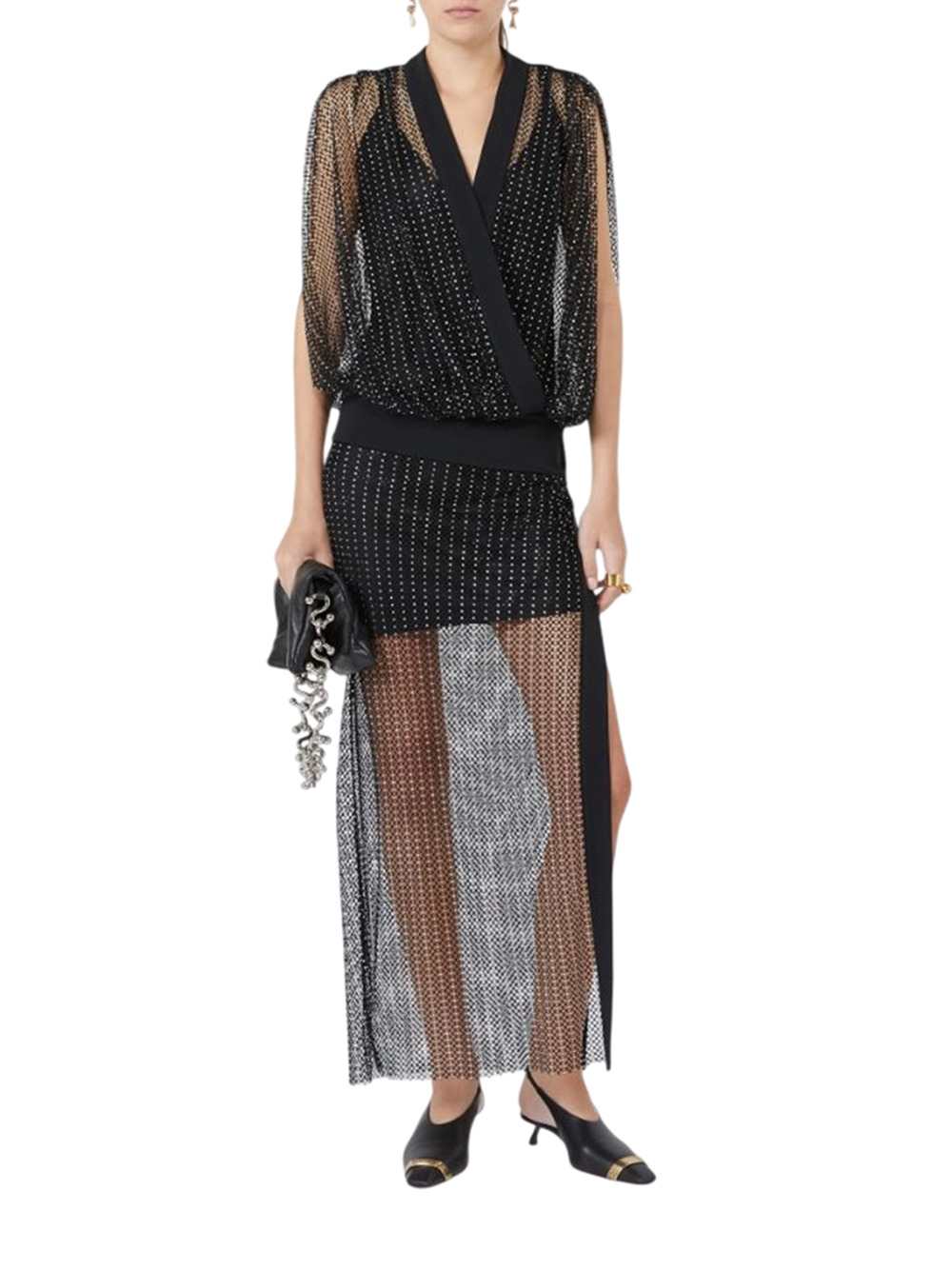 Sportmax Women Long Jersey And Rhinestone Dress - Black SPORTMAX