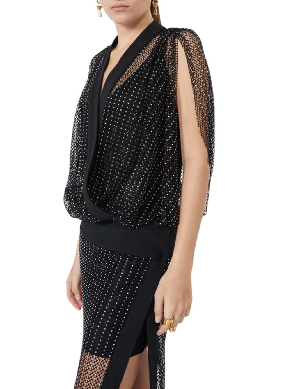 Sportmax Women Long Jersey And Rhinestone Dress - Black SPORTMAX