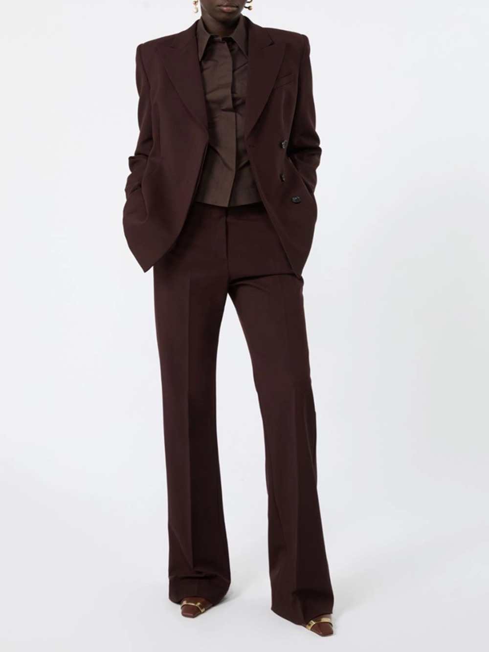 Sportmax Women Tailored Stretch Wool Jacket - Plum SPORTMAX