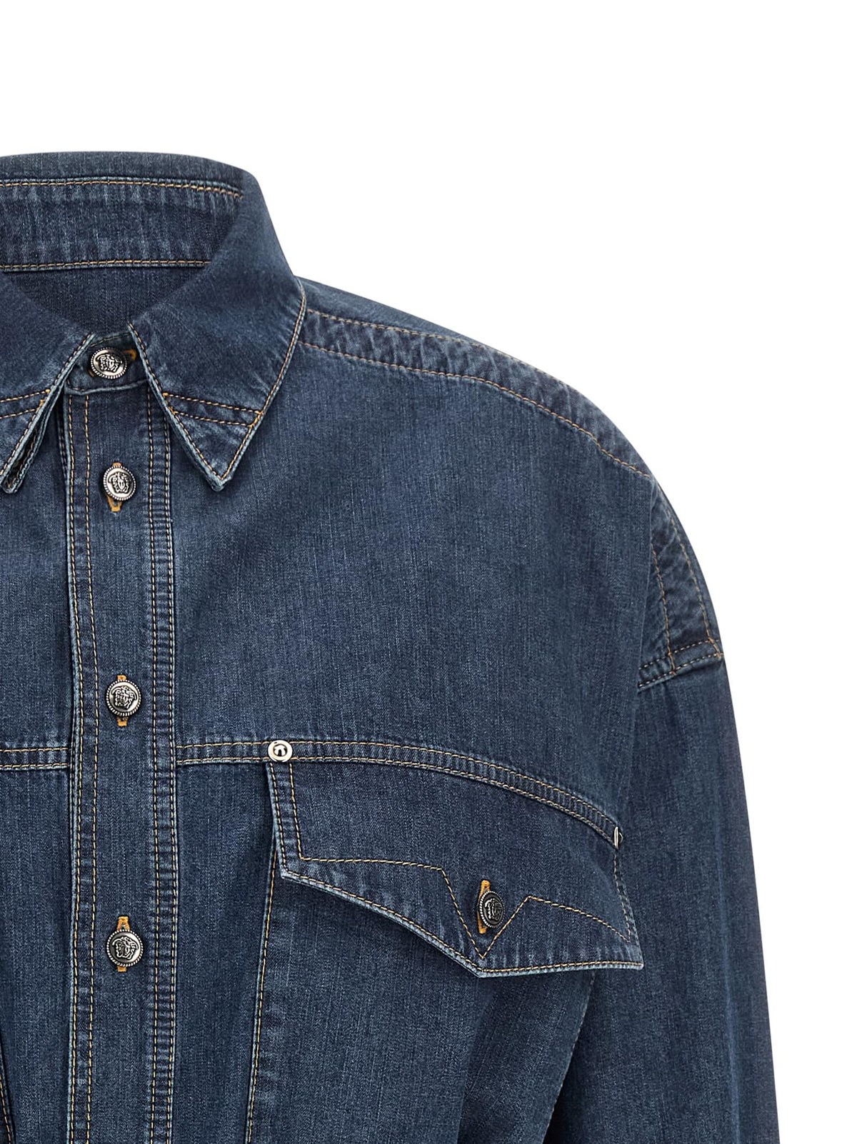 Versace Women Chambray Denim Dress VERSACE