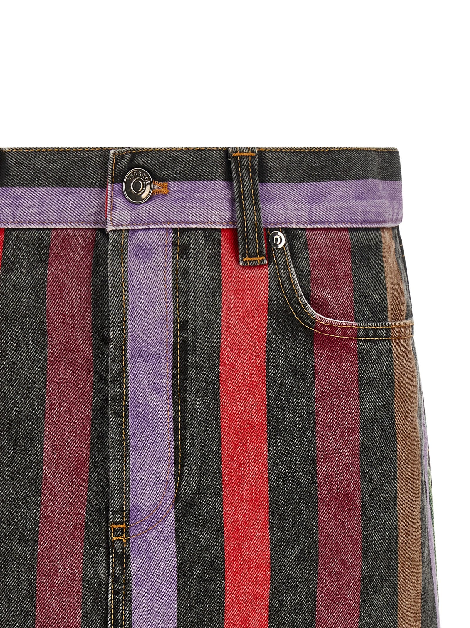 Versace Women Striped Denim Skirt VERSACE