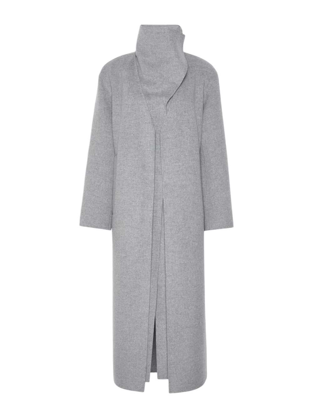 Sportmax Women Pure Wool Long Coat - Mid-Grey SPORTMAX