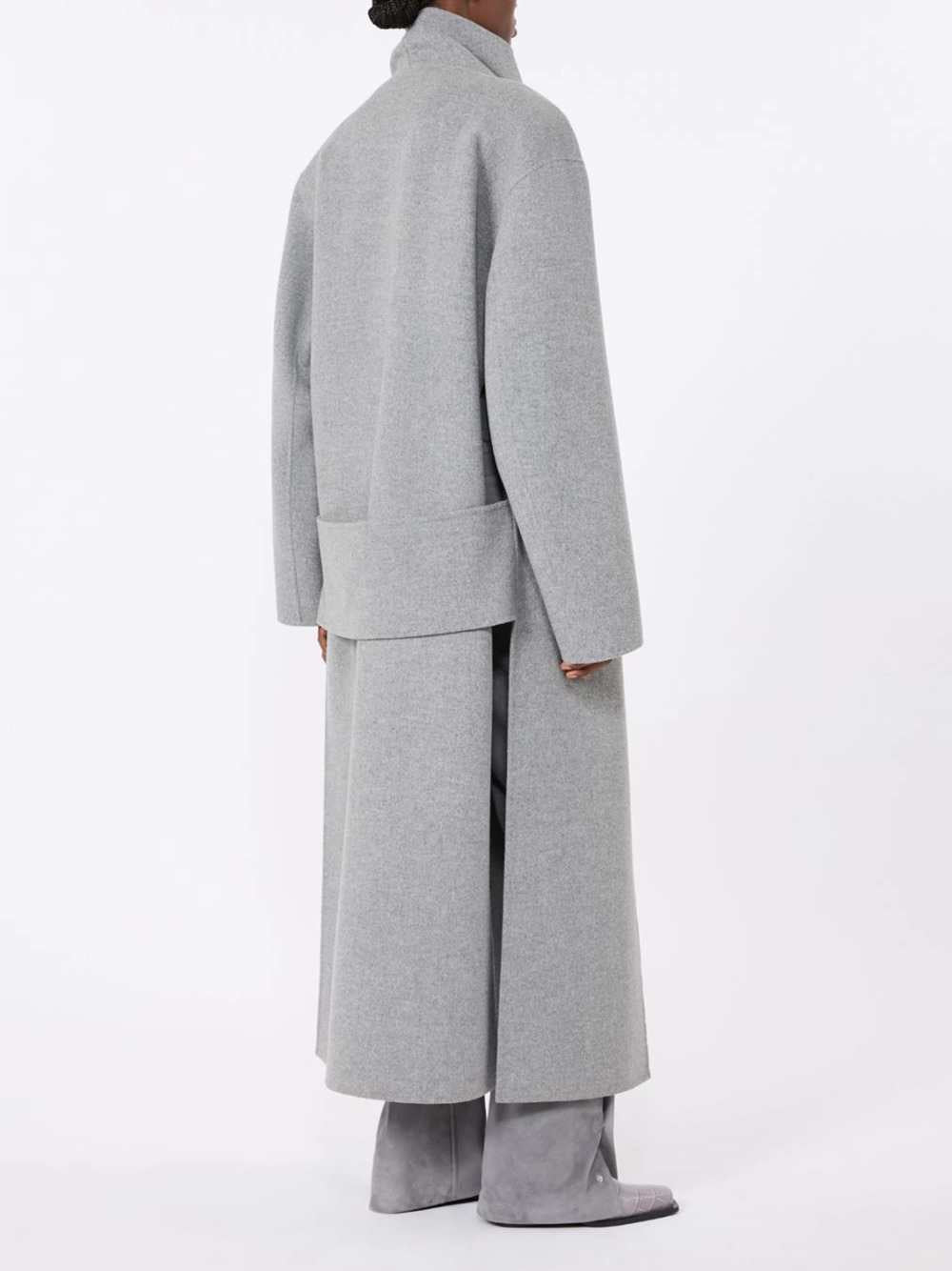 Sportmax Women Pure Wool Long Coat - Mid-Grey SPORTMAX