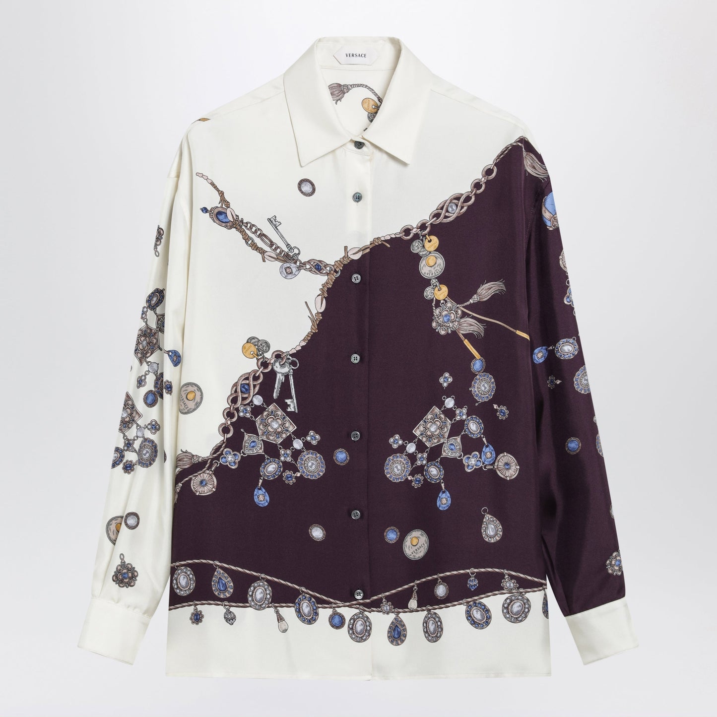 Versace Stolen Jewels Printed Shirt In Silk Twill Women VERSACE
