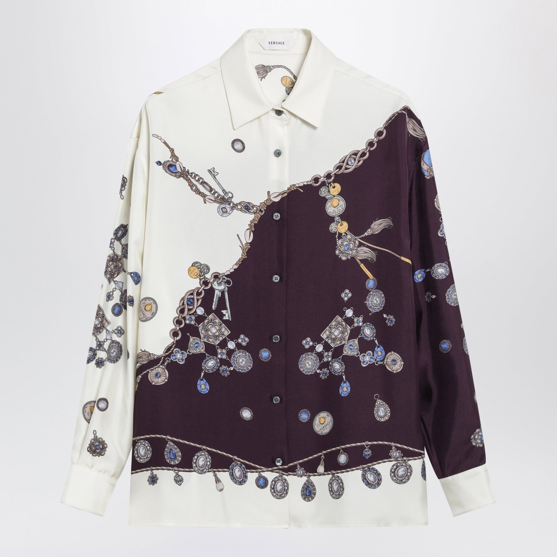 Versace Stolen Jewels Printed Shirt In Silk Twill Women VERSACE