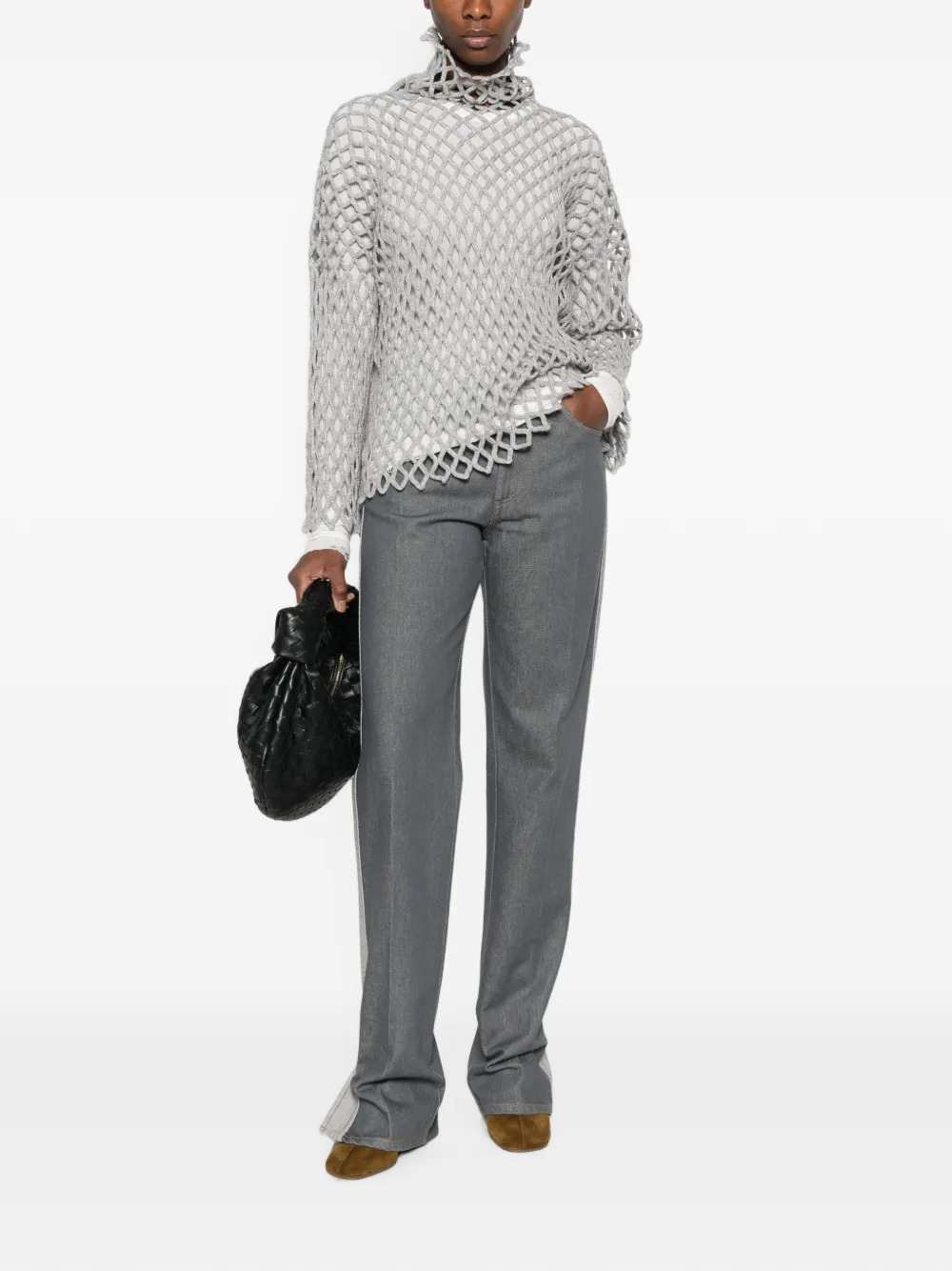 Sportmax Women Open-Knit Turtleneck Sweater SPORTMAX