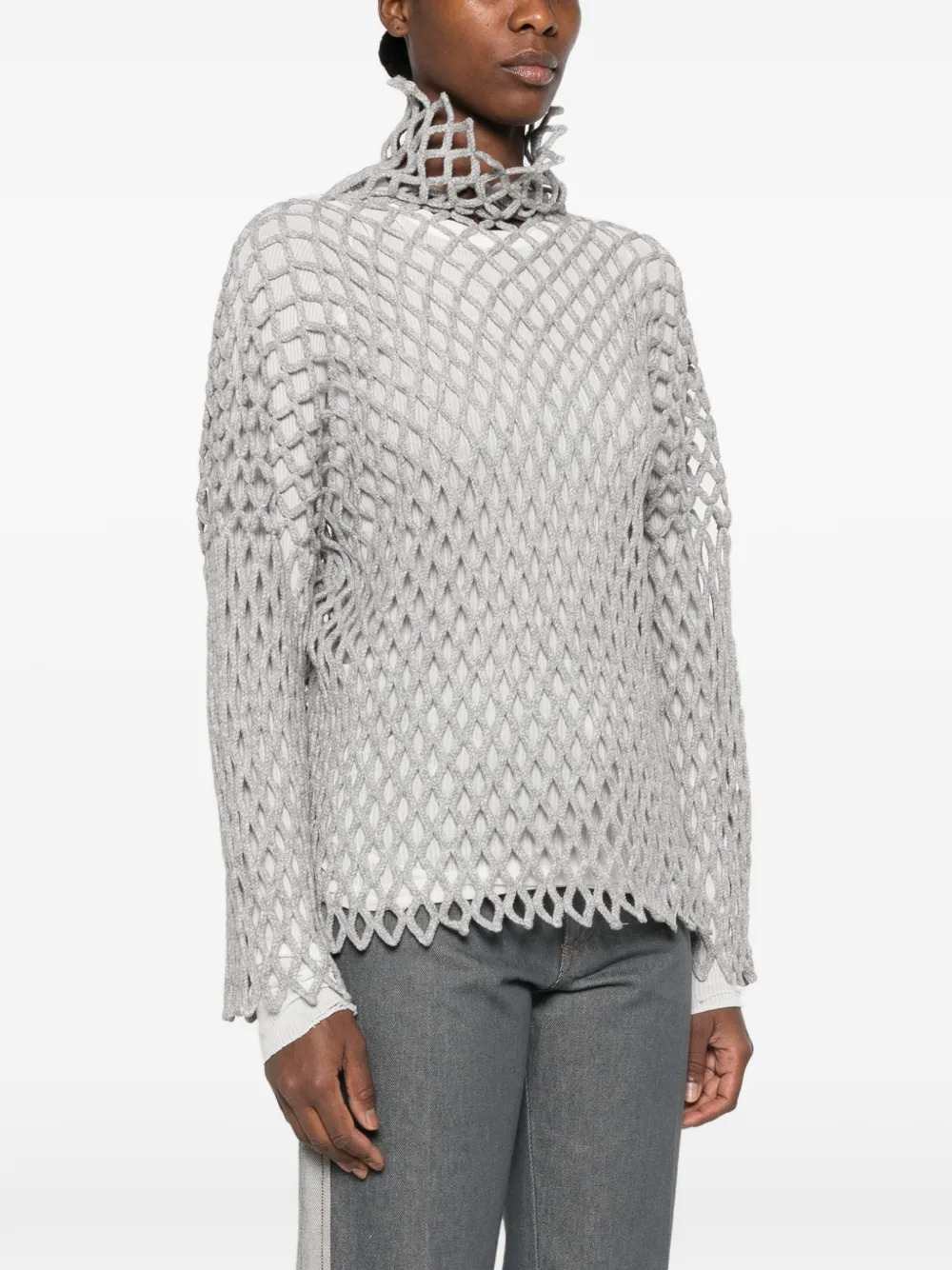 Sportmax Women Open-Knit Turtleneck Sweater SPORTMAX