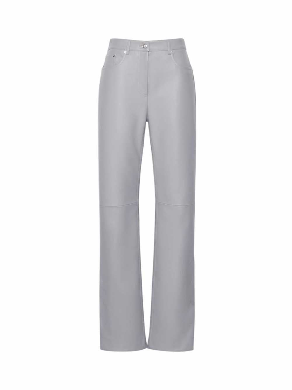 Sportmax Women 5-Pocket Leather And Suede Trousers – Medium Grey SPORTMAX